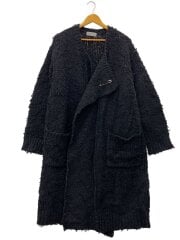画像：Raised long cardigan/カーディガン(厚手)/3/ウール/BLK/HL-K76-187