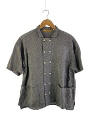 画像：半袖シャツ/3/リネン/BLK/チェック