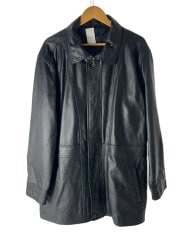 画像：コート/L/羊革/BLK/無地