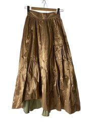 画像：ロングスカート/FREE/フェイクレザー/GLD/無地/21231515204