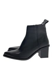 画像：ショートブーツ/39/BLK/レザー