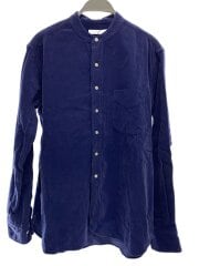 画像：コーデュロイバンドカラーシャツ/36/コットン/NVY/5120-33537