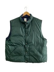 画像：ダウンベスト/リバーシブル/XXL/ポリエステル/GRN/無地
