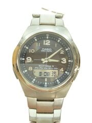 画像：ソーラー腕時計/アナログ/ステンレス/BLK/SLV