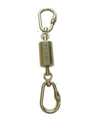 画像：キーホルダー/--/SLV/無地/メンズ/ダブルカラビナキーホルダー