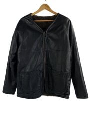 画像：レザージャケット・ブルゾン/S/羊革/BLK/無地/NO.1-FR21A-2