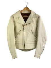 画像：ダブルライダースジャケット/38/牛革/WHT/無地