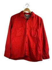 画像：推定60s/開襟シャツ/ENCINO/長袖シャツ/M/RED/無地