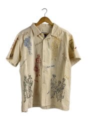 画像：半袖シャツ/M/コットン/BEG/総柄
