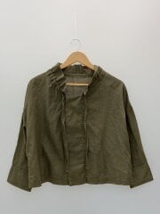 画像：長袖ブラウス/38/コットン/GRN/無地