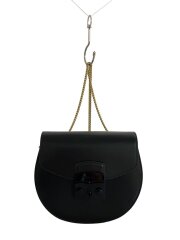 画像：ショルダーバッグ/レザー/BLK/無地