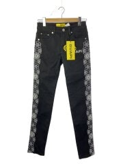 画像：Obsidian Black Flowers Regular Denim/ボトム/28/コットン/BLK