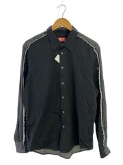 画像：23AW/デニム切替長袖シャツ/48/コットン/BLK/A10470