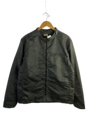 画像：HERUNO/レトロテキスタイルシングルライダース/ナイロンジャケット/3L/ナイロン/GRY/HRN-008