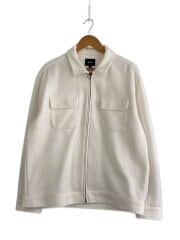 画像：23AW/PLANTLIFE JACQUARD ZIP SHIRT/ジャケット/L/ポリエステル/WHT//
