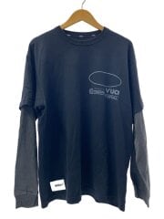 画像：長袖Tシャツ/3/コットン/BLK/プリント/261ATDT-CSM12