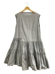 画像：ギャザーワンピース/ノースリーブワンピース/38/コットン/GRY/無地/S52CT0505//