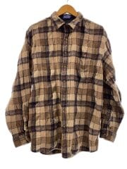 画像：90s/メキシコ製/長袖シャツ/XXL/ウール/BRW/チェック