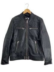 画像：L-BOY-R-NEW JACKET/レザージャケット・ブルゾン/M/レザー/BLK/無地/A15334//