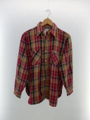 画像：長袖シャツ/--/コットン/RED/チェック