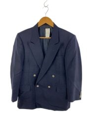画像：テーラードジャケット/ウール/NVY/無地/WM121-600-29/紺ブレ/銀ボタン/ダブル