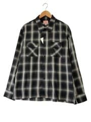 画像：長袖シャツ/XXL/ポリエステル/BLK/オンブレCK/102615200//