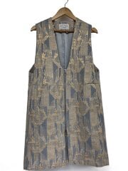 画像：ジレベスト/36/コットン/BEG/総柄/12-06-41-06732