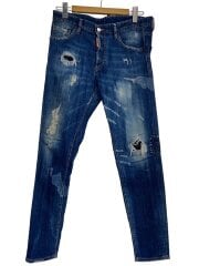 画像：デニムスキニーパンツ/ダメージ加工/48/コットン/インディゴ/ディースクエアード