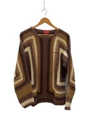 画像：HAND CROCHETED SWEATER/M/コットン/BRW/総柄