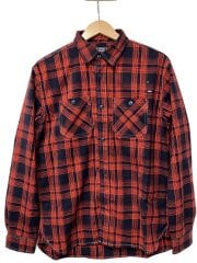 画像：LS PLAID WORK SHIRT/長袖シャツ/M/ポリエステル/RED/チェック/3115080