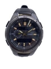 画像：ソーラー腕時計・ウェーブセプター/デジアナ/ラバー/BLK/BLK