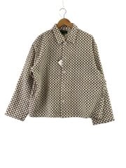 画像：INDIA SHIRTING/チェッカークロシェシャツ/L/コットン/WHT/チェック/26-050-464-0130-//