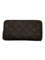 画像：1)ジッピー・ウォレット_モノグラム・キャンバス/PVC/BRW/レディース