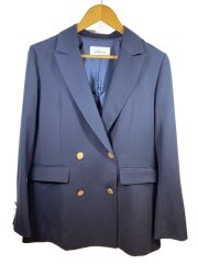 画像：ダブルブレストピークドラペルジャケット/1/ポリエステル/NVY/