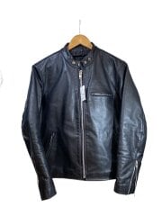 画像：シングルライダースジャケット/40/水牛革/BLK/無地