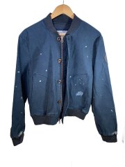 画像：00s/デッキジャケット/S/コットン/NVY/ペンキ加工