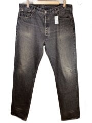 画像：90s/501/USA製/後染め/左膝小穴有/ボトム/40/コットン/BLK