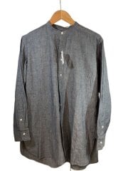 画像：オフィサーバンドカラーシャンブレーシャツ/7/コットン/GRY/11-SS011-1