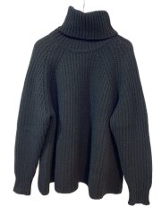 画像：タートルネック/ニット・セーター(厚手)/M/ウール/BLK