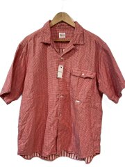 画像：オープンカラーギンガムチェックシャツ/--/コットン/レッド/ギンガムCK