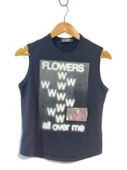 画像：Sleeveless Tight Fit Top Flowers/M/コットン/BLK/211-w130b