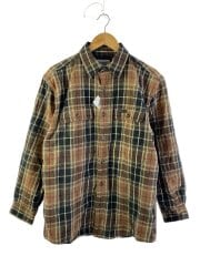 画像：長袖シャツ/M/コットン/BRW/チェック/101464 908