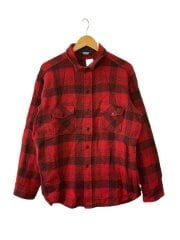 画像：長袖シャツ/XL/ウール/RED/チェック//