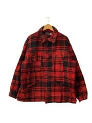 画像：ボートシャツ/XL/ウール/RED/チェック//