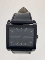画像：クォーツ腕時計/アナログ/レザー/BLK/GRY