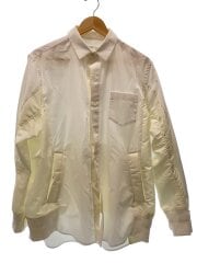 画像：24ss/Cotton Poplin Shirt/ドッキング/2/ポリエステル/WHT/24-03326M