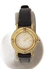 画像：クォーツ腕時計/アナログ/レザー/WHT/BRW/5420-F46649/社外ベルト