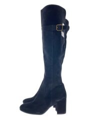 画像：ニーハイロングブーツ/24cm/BLK/スウェード/9J710