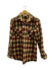 画像：70s/ネルシャツ/M/ウール/BEG/チェック