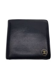 画像：2つ折り財布/レザー/BLK/レディース//